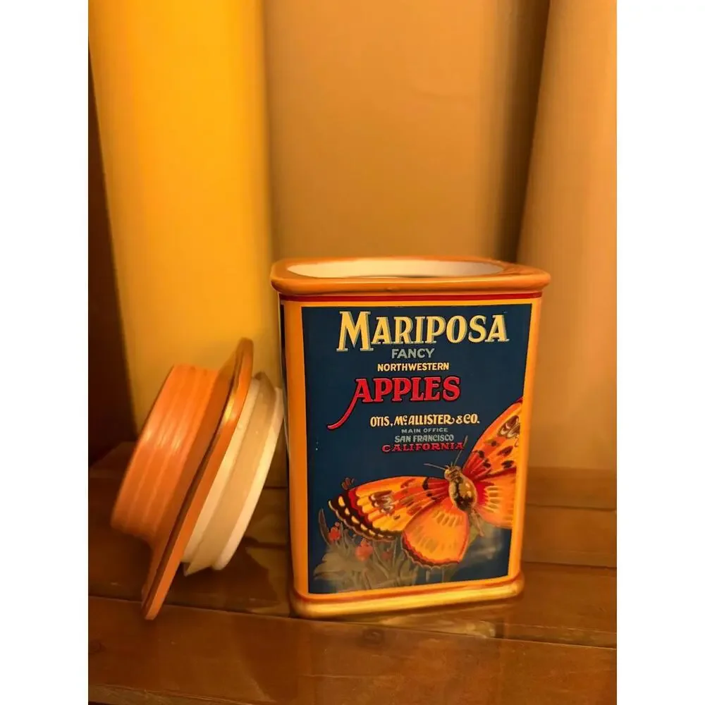 Oneida Mariposa Fancy Apples Ceramic Canister - Picture 3 of 9